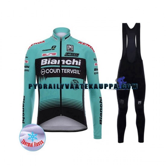 Pyöräilypaita Pitkähihainen + Bib Pyöräilyhousut Talvi Thermal Fleece 2017 Bianchi Countervail Miehet N001