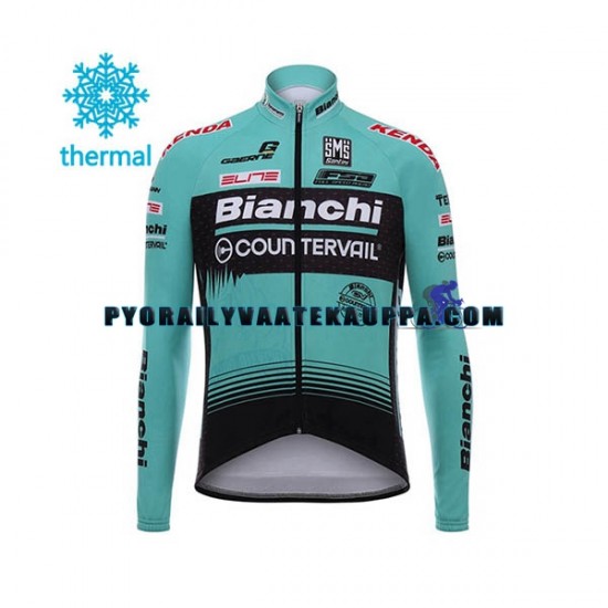 Pyöräilypaita Pitkähihainen + Bib Pyöräilyhousut Talvi Thermal Fleece 2017 Bianchi Countervail Miehet N001