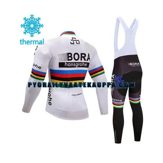 Pyöräilypaita Pitkähihainen + Bib Pyöräilyhousut Talvi Thermal Fleece 2017 Bora-Hansgrohe Miehet N002