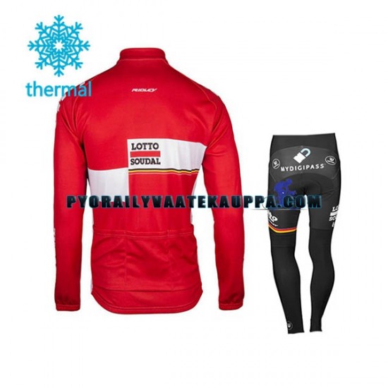 Pyöräilypaita Pitkähihainen + Pyöräilyhousut Talvi Thermal Fleece 2017 Lotto Soudal Lapset N001