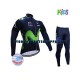 Pyöräilypaita Pitkähihainen + Pyöräilyhousut Talvi Thermal Fleece 2017 Movistar Team Lapset N001