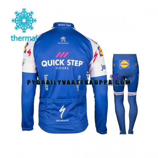 Pyöräilypaita Pitkähihainen + Pyöräilyhousut Talvi Thermal Fleece 2017 Quick-Step Floors Lapset N001