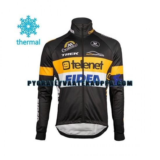 Pyöräilypaita Pitkähihainen + Bib Pyöräilyhousut Talvi Thermal Fleece 2017 Telenet Fidea Lions Miehet N001