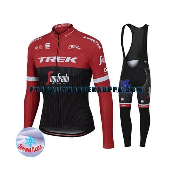 Pyöräilypaita Pitkähihainen + Bib Pyöräilyhousut Talvi Thermal Fleece 2017 Trek-Segafredo Miehet N001