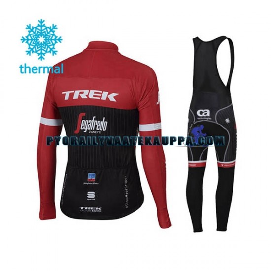 Pyöräilypaita Pitkähihainen + Bib Pyöräilyhousut Talvi Thermal Fleece 2017 Trek-Segafredo Miehet N001