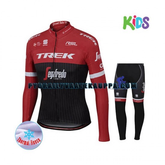 Pyöräilypaita Pitkähihainen + Pyöräilyhousut Talvi Thermal Fleece 2017 Trek-Segafredo Lapset N001