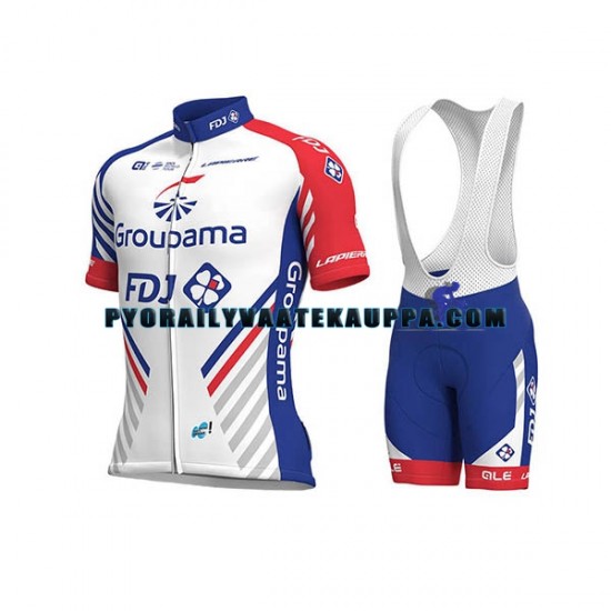 Pyöräilypaita + Bib Pyöräilyshortsit 2018 FDJ Miehet N001