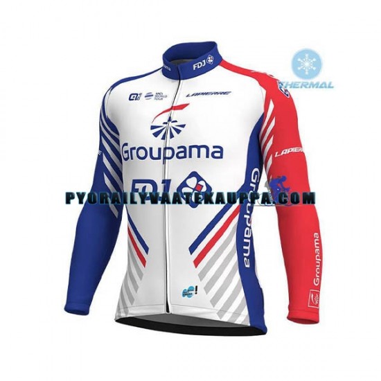 Pyöräilypaita Talvi Thermal Fleece 2018 FDJ Miehet N001