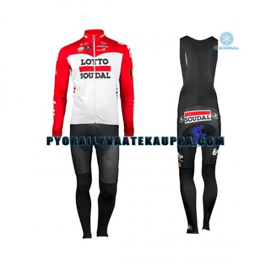 Pyöräilypaita Pitkähihainen + Bib Pyöräilyhousut Talvi Thermal Fleece 2018 Lotto Soudal Miehet N001