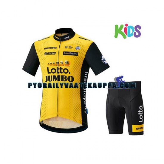 Pyöräilypaita + Pyöräilyshortsit 2018 LottoNL-Jumbo Lapset N001