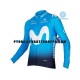 Pyöräilypaita Pitkähihainen + Bib Pyöräilyhousut Talvi Thermal Fleece 2018 Movistar Team Miehet N001