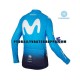 Pyöräilypaita Pitkähihainen + Bib Pyöräilyhousut Talvi Thermal Fleece 2018 Movistar Team Miehet N001