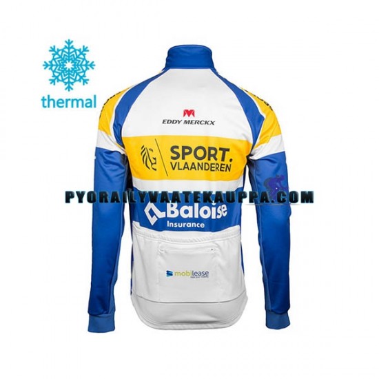 Pyöräilypaita Pitkähihainen + Bib Pyöräilyhousut Talvi Thermal Fleece 2018 Sport Vlaanderen-Baloise Miehet N001