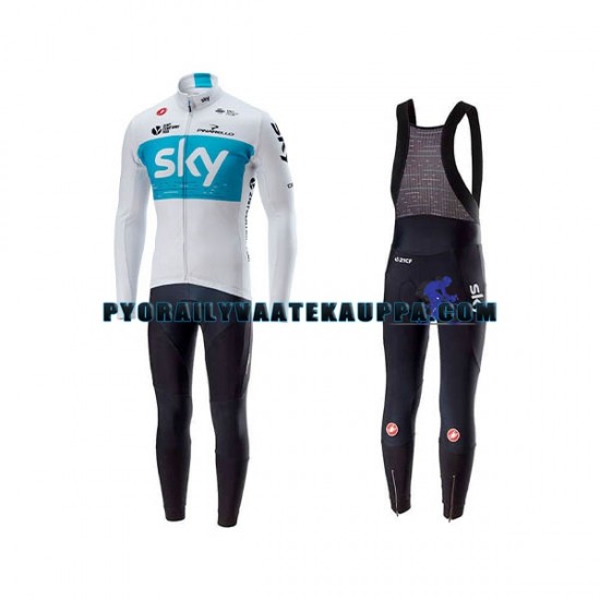 Pyöräilypaita Pitkähihainen + Bib Pyöräilyhousut 2018 Team Sky Miehet N001