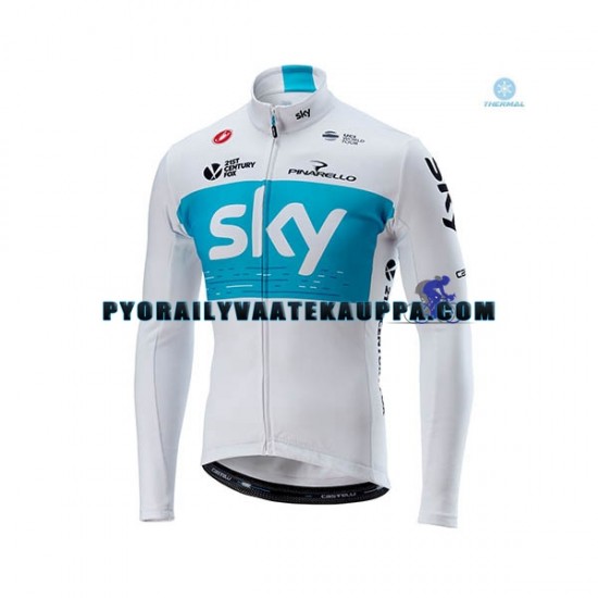 Pyöräilypaita Pitkähihainen + Bib Pyöräilyhousut Talvi Thermal Fleece 2018 Team Sky Miehet N001