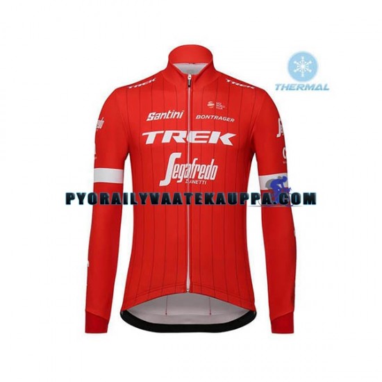 Pyöräilypaita Pitkähihainen + Bib Pyöräilyhousut Talvi Thermal Fleece 2018 Trek-Segafredo Miehet N001