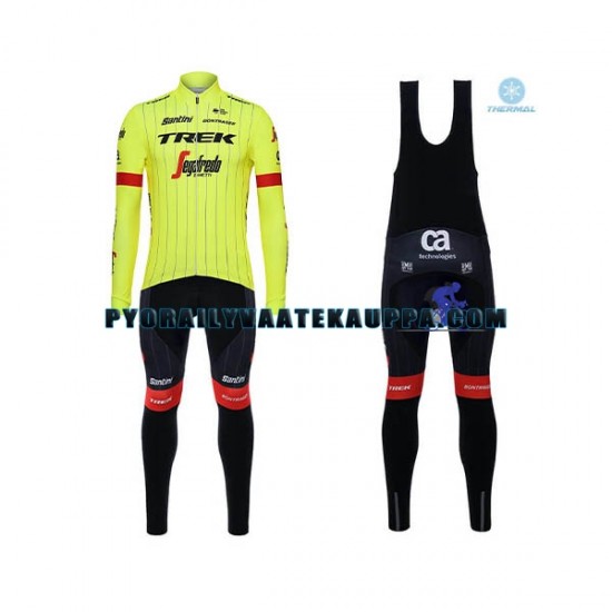 Pyöräilypaita Pitkähihainen + Bib Pyöräilyhousut Talvi Thermal Fleece 2018 Trek-Segafredo Miehet N002