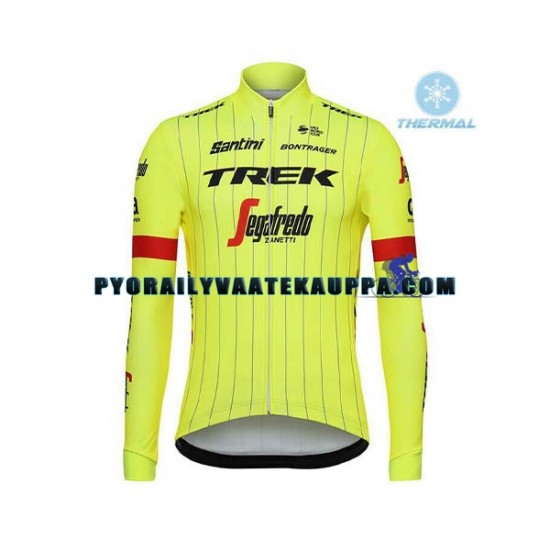 Pyöräilypaita Pitkähihainen + Bib Pyöräilyhousut Talvi Thermal Fleece 2018 Trek-Segafredo Miehet N002