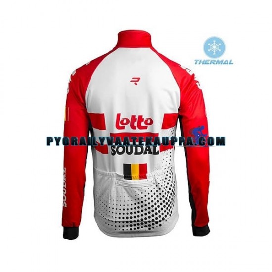 Pyöräilypaita Pitkähihainen + Bib Pyöräilyhousut Talvi Thermal Fleece 2019 Lotto Soudal Miehet N001