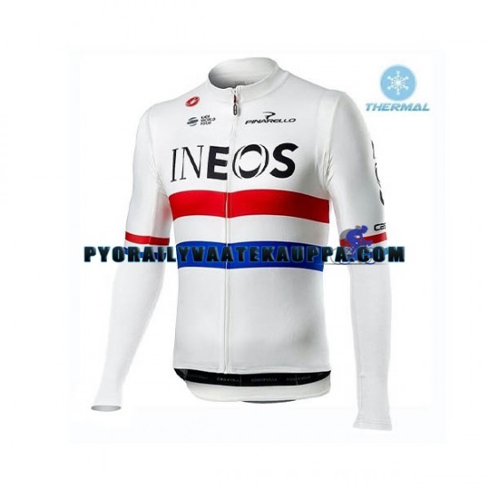 Pyöräilypaita Pitkähihainen + Bib Pyöräilyhousut Talvi Thermal Fleece 2019 TEAM INEOS Miehet N001