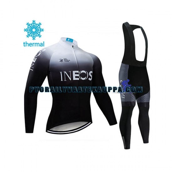 Pyöräilypaita Pitkähihainen + Bib Pyöräilyhousut Talvi Thermal Fleece 2019 TEAM INEOS Miehet N003