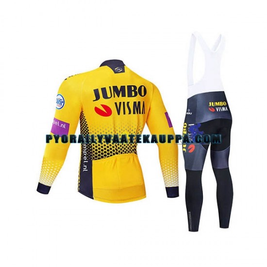 Pyöräilypaita Pitkähihainen + Bib Pyöräilyhousut 2019 Team Jumbo-Visma Miehet N001