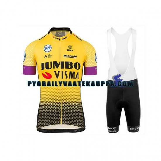 Pyöräilypaita + Bib Pyöräilyshortsit 2019 Team Jumbo-Visma Miehet N001