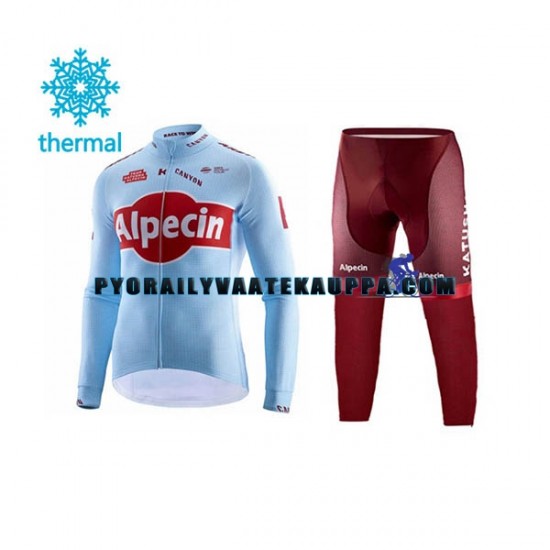 Pyöräilypaita Pitkähihainen + Pyöräilyhousut Talvi Thermal Fleece 2019 Team Katusha Alpecin Miehet N001