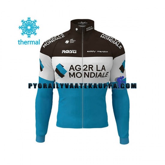 Pyöräilypaita Talvi Thermal Fleece 2020 AG2R La Mondiale Miehet N001