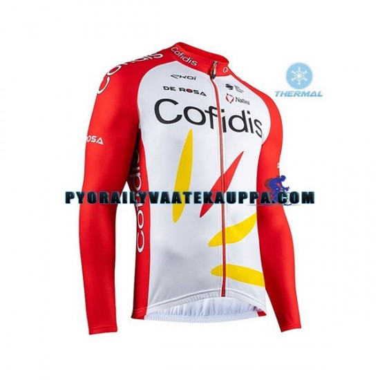 Pyöräilypaita Pitkähihainen + Bib Pyöräilyhousut Talvi Thermal Fleece 2020 Cofidis Pro Team Miehet N001