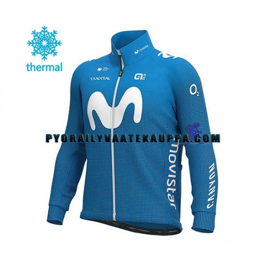 Pyöräilypaita Talvi Thermal Fleece 2020 Movistar Team Miehet N001