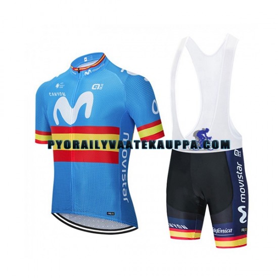 Pyöräilypaita + Bib Pyöräilyshortsit 2020 Movistar Team Miehet N003