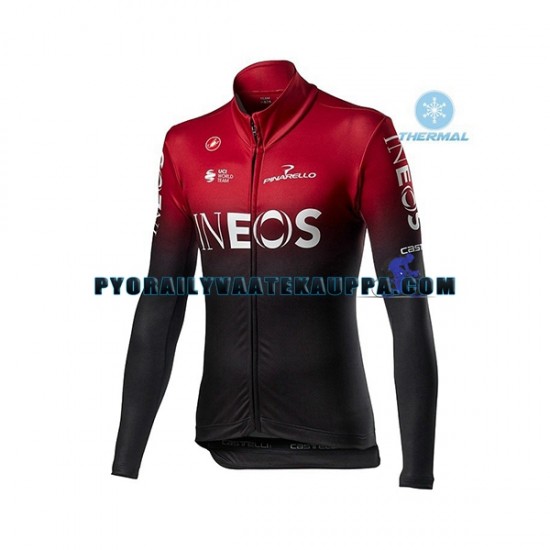 Pyöräilypaita Pitkähihainen + Bib Pyöräilyhousut Talvi Thermal Fleece 2020 TEAM INEOS Miehet N001