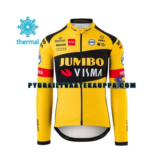 Pyöräilypaita Talvi Thermal Fleece 2020 Team Jumbo-Visma Miehet N001