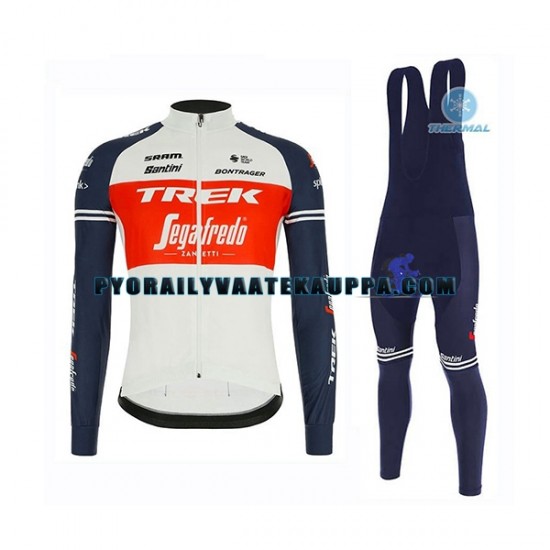 Pyöräilypaita Pitkähihainen + Bib Pyöräilyhousut Talvi Thermal Fleece 2020 Trek Segafredo Miehet N001