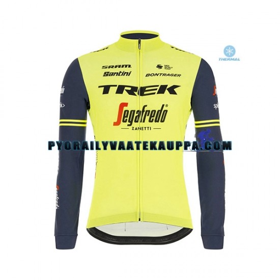 Pyöräilypaita Pitkähihainen + Bib Pyöräilyhousut Talvi Thermal Fleece 2020 Trek Segafredo Miehet N002