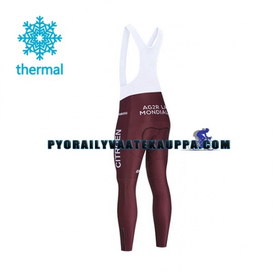 Bib Pyöräilyhousut Talvi Thermal Fleece 2021 AG2R Citroen Team Miehet N001