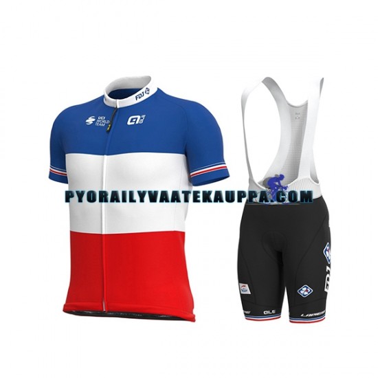 Pyöräilypaita + Bib Pyöräilyshortsit 2021 Groupama-FDJ Miehet N003