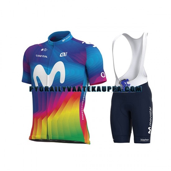 Pyöräilypaita + Bib Pyöräilyshortsit 2021 Movistar Team Miehet N004