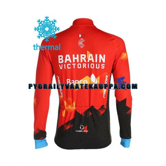 Pyöräilypaita Talvi Thermal Fleece 2021 Team Bahrain Victorious Miehet N001