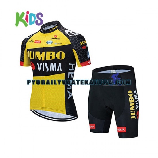 Pyöräilypaita + Pyöräilyshortsit 2021 Team Jumbo-Visma Lapset N001