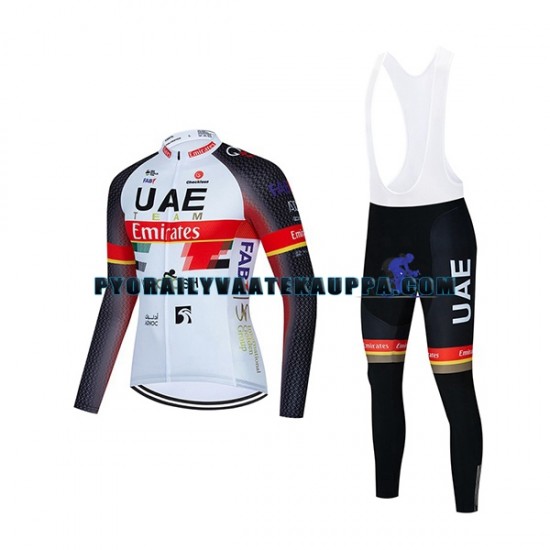 Pyöräilypaita Pitkähihainen + Bib Pyöräilyhousut 2021 UAE Team Emirates Miehet N001