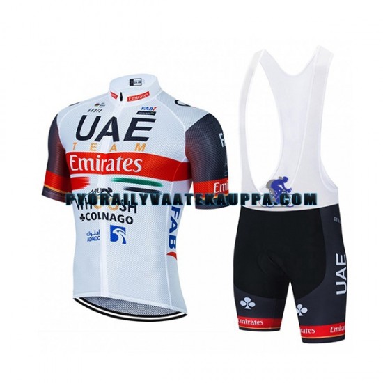 Pyöräilypaita + Bib Pyöräilyshortsit 2021 UAE Team Emirates Miehet N002