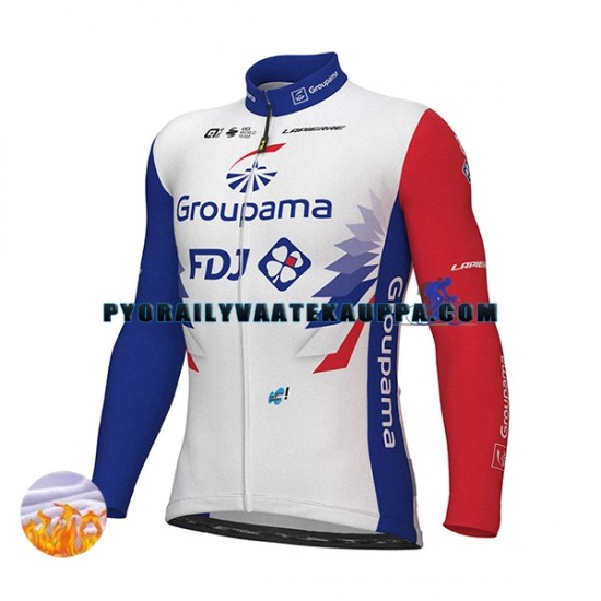 Pyöräilypaita Talvi Thermal Fleece 2022 Groupama-FDJ Miehet N001