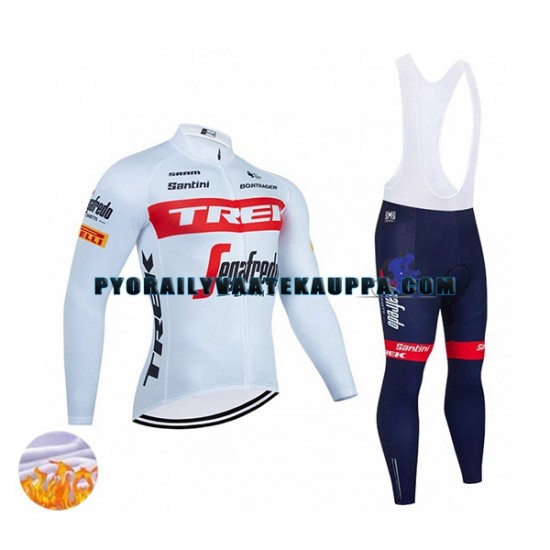 Pyöräilypaita Pitkähihainen + Bib Pyöräilyhousut Talvi Thermal Fleece 2022 TREK Segafredo Miehet N001