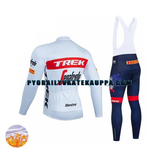 Pyöräilypaita Pitkähihainen + Bib Pyöräilyhousut Talvi Thermal Fleece 2022 TREK Segafredo Miehet N001