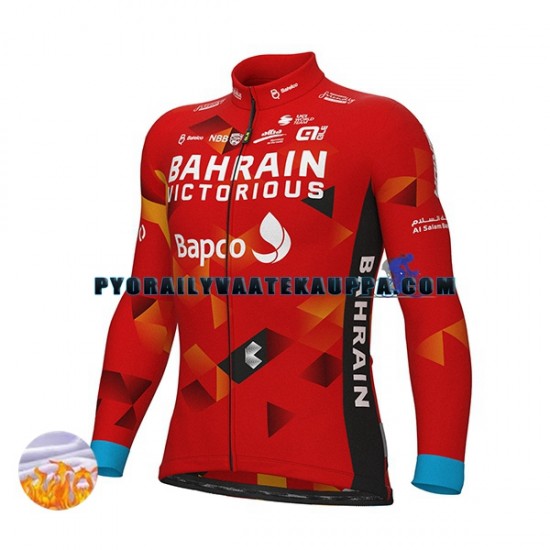 Pyöräilypaita Talvi Thermal Fleece 2022 Team Bahrain Victorious Miehet N001