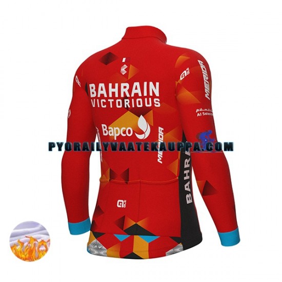 Pyöräilypaita Talvi Thermal Fleece 2022 Team Bahrain Victorious Miehet N001