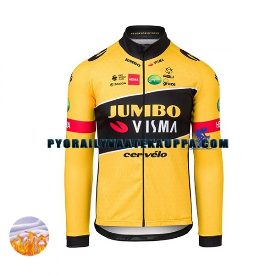 Pyöräilypaita Talvi Thermal Fleece 2022 Team Jumbo-Visma Miehet N001